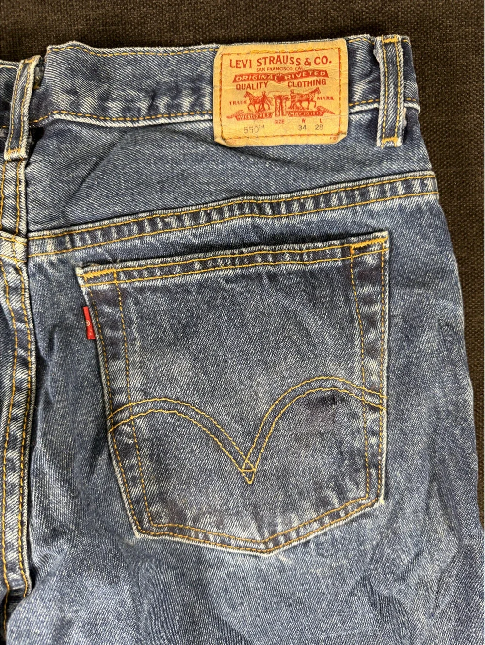 Levi's 550 Relaxed Fit Jeans W34 L28 16 Husky Made in Egypt